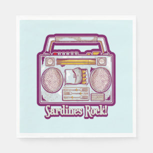 Funny sardines tin stereo napkin