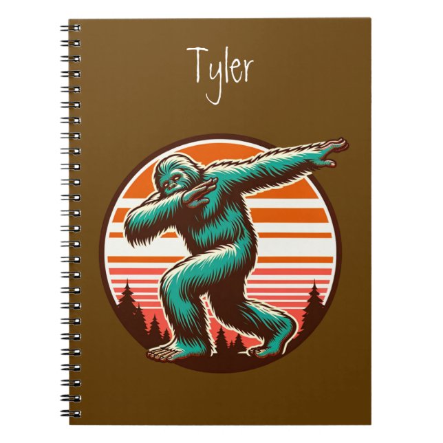 Funny Sasquatch Bigfoot Dabbing Personalised Notebook (Front)
