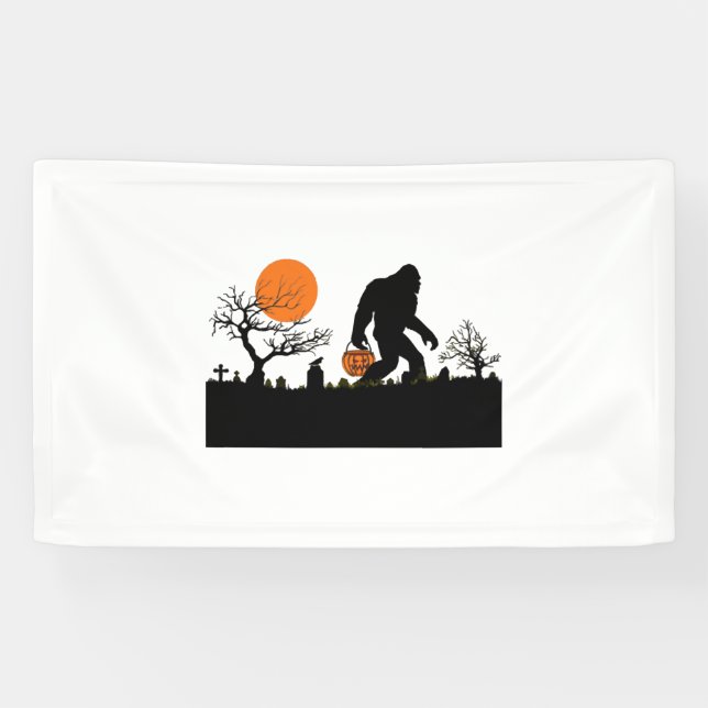 Funny Sasquatch Bigfoot Halloween Costume T-shirt Banner (Horizontal)