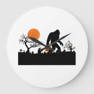 Funny Sasquatch Bigfoot Halloween Costume T-shirt Large Clock