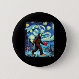 Funny Sasquatch Bigfoot Heart Valentines Day Boys  6 Cm Round Badge