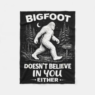 Funny sasquatch camping saying for men women kids fleece blanket
