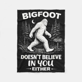 Funny sasquatch camping saying for men women kids fleece blanket