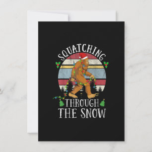 Funny Sasquatch Christmas Squatching Bigfoot Xmas Invitation