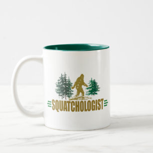 Funny Sasquatch Hunter Two-Tone Coffee Mug