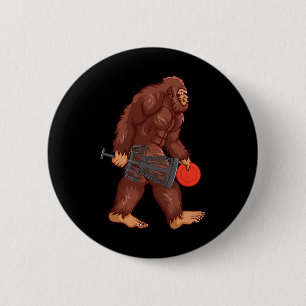 Funny Sasquatch Lover Disc Golf Gift Bigfoot Disc 6 Cm Round Badge