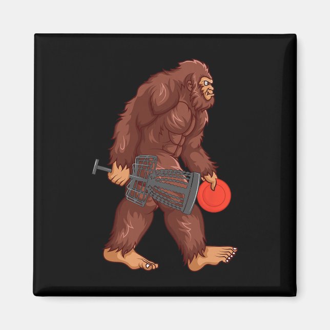 Funny Sasquatch Lover Disc Golf Gift Bigfoot Disc  Magnet (Front)