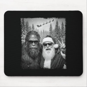 Funny Sasquatch Meme Cool Selfie With Santa Christ Mouse Mat