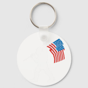 Funny Sasquatch Rock And Roll Usa Flag For Bigfoot Key Ring