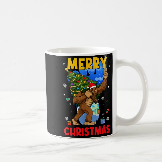 Funny Sasquatch Santa Bigfoot Christmas Tree Xmas  Coffee Mug (Right)
