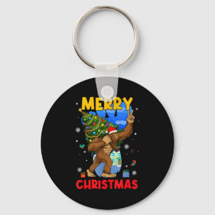 Funny Sasquatch Santa Bigfoot Christmas Tree Xmas  Key Ring