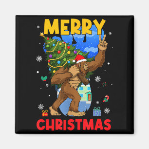 Funny Sasquatch Santa Bigfoot Christmas Tree Xmas  Magnet
