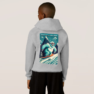 Funny Sasquatch Was Here Snowboarding Winter