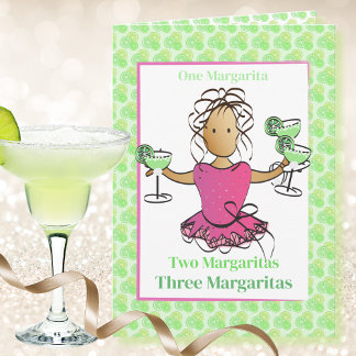 Funny Sassy Margarita Female Cartoon Birthday Card