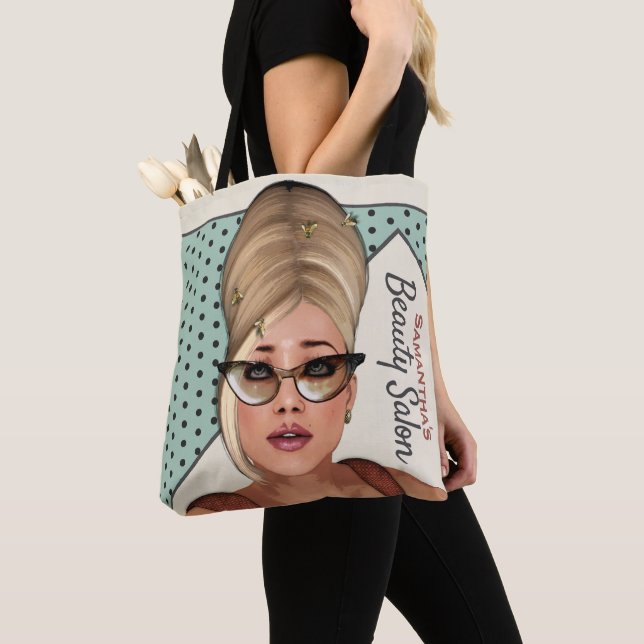 Funny Sassy Sixties Beehive Hair And Beauty Tote Bag (Close Up)