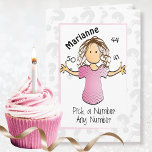 Funny Sassy Snarky Female Cartoon 50th Birthday  Card<br><div class="desc">Do you know someone that is perpetually 29,  39 or some other age?  This funny and sassy card lets the birthday gal pick how old she is :)  You can personalise her name and even the ages shown on the front and inside!</div>