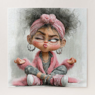 Funny Sassy Yoga Art Jigsaw Puzzle