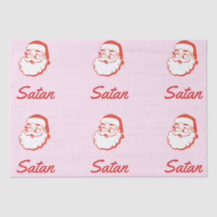 Funny Satan Santa Claus Spelling Mistake Typo Tissue Paper