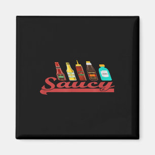 Funny Sauce Saucy Ketchup Mustard Mayo Bbq Hot Con Magnet