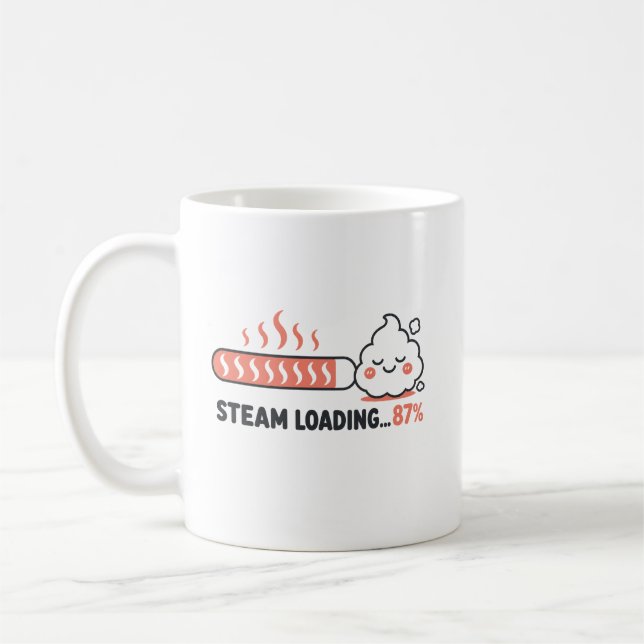 Funny Sauna Lover Coffee Mug - Steam Loading 87% (Left)