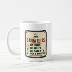 Funny Sauna Rules Vintage Sign Coffee Mug
