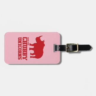 Funny Save the Chubby Unicorns Rhino Red Luggage Tag