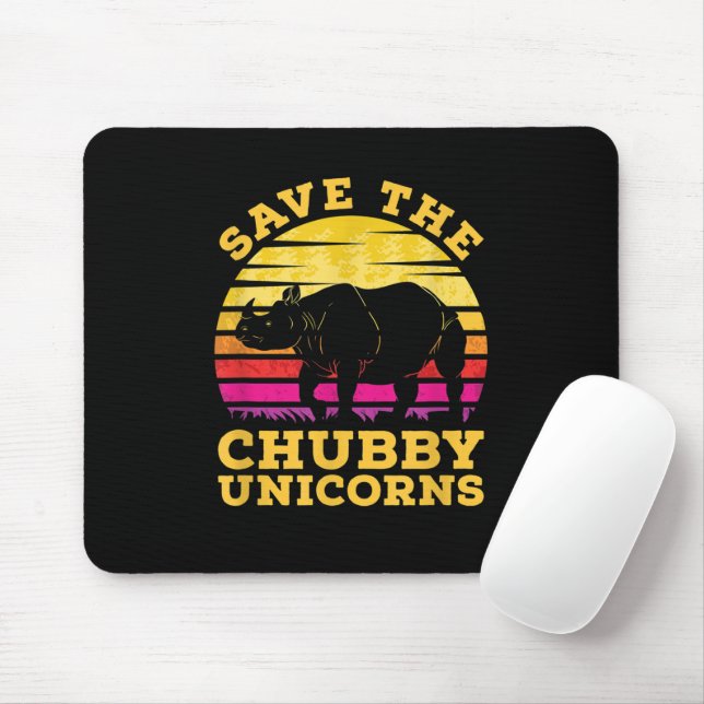 Funny Save The Chubby Unicorns Zoo Keeper Mouse Mat (With Mouse)