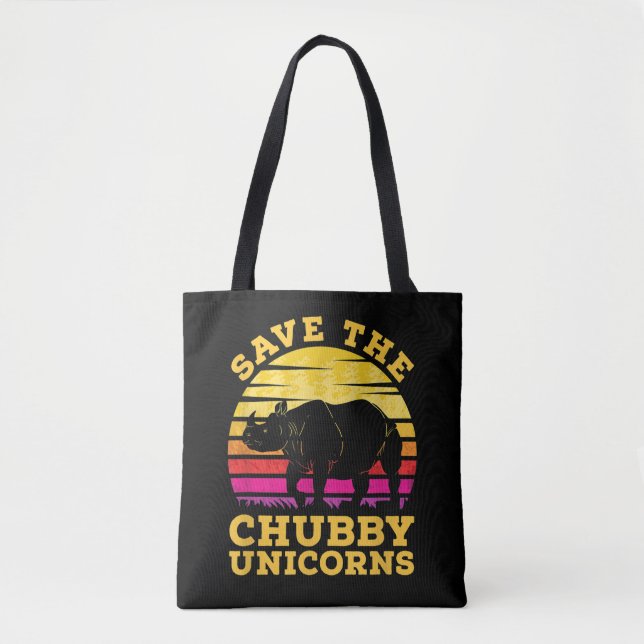 Funny Save The Chubby Unicorns Zoo Keeper Tote Bag (Front)