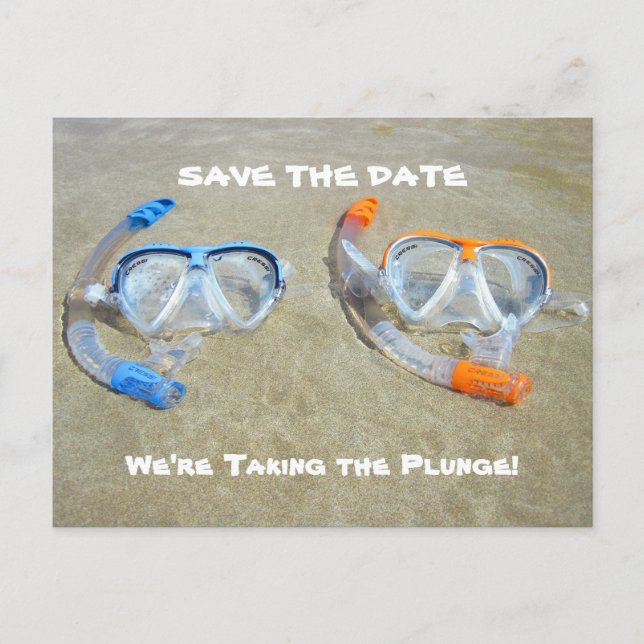 Funny Save the Date Card Beach Wedding (Front)