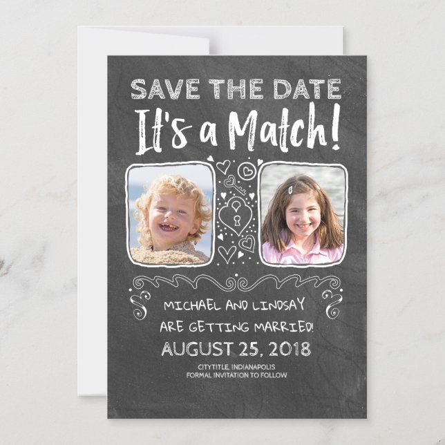 Funny Save the Date - It's a Match Magnetic Invitation (Front)