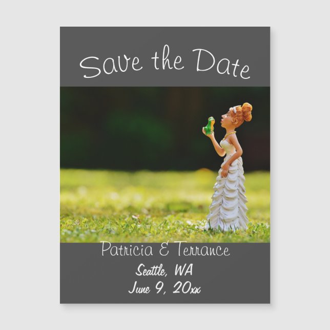Funny Save the Date Princess Frog  (Front)