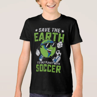 Funny Save The Earth It's Only Planet With Soccer Tri-Blend Shirt