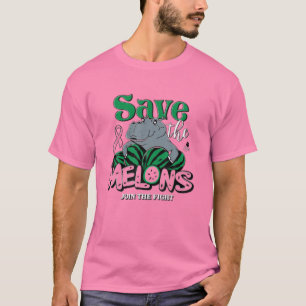 Funny Save The Melons Fiona Breast Cancer Awarenes T-Shirt