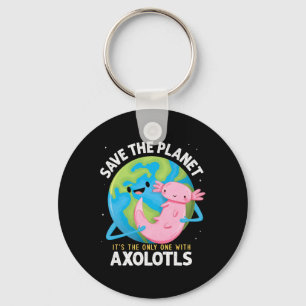 Funny Save The Planet Axolotl Boys Girls Teachers Key Ring
