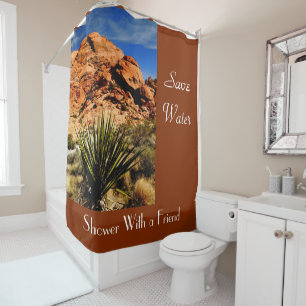 Funny Save Water Desert Scenery Shower Curtain