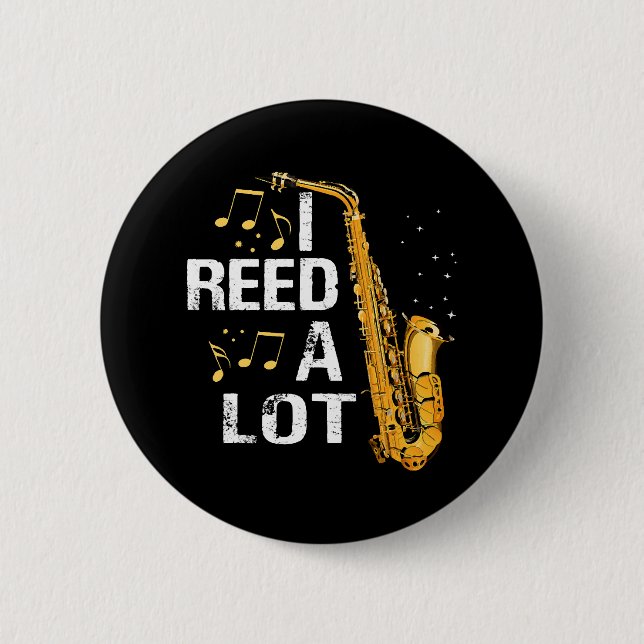 Funny Saxophone 6 Cm Round Badge (Front)