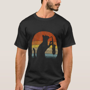 Funny Saxophone Cat Musician Jazz Music Lover Retr T-Shirt
