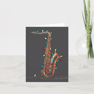 Funny Saxophone Christmas Graphics Lights Lover Pl Card