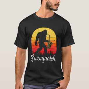 Funny Saxophone Design, Saxsquatch, Sci-Fi Woodwin T-Shirt