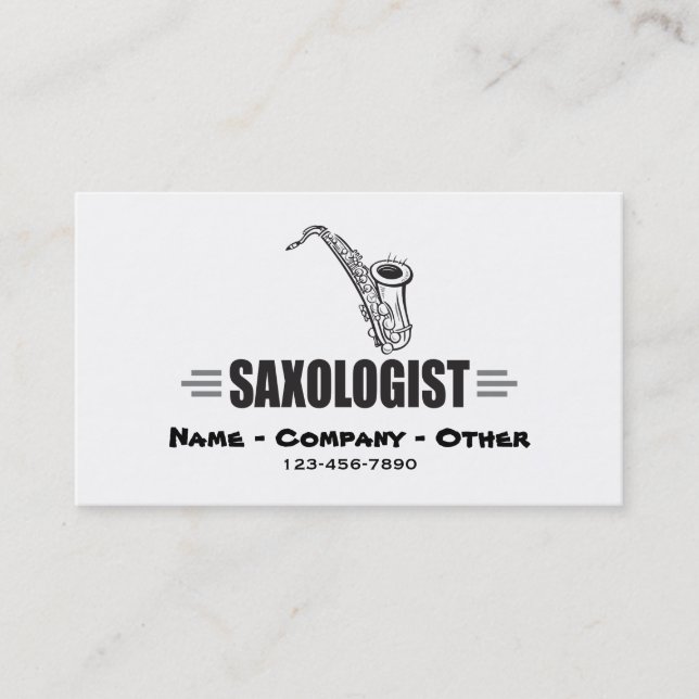 Funny Saxophone Lover's Business Card (Front)