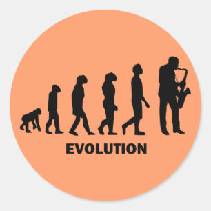 funny saxophone player classic round sticker