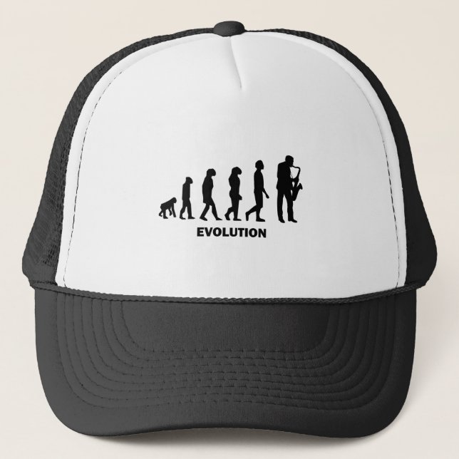 funny saxophone player trucker hat (Front)