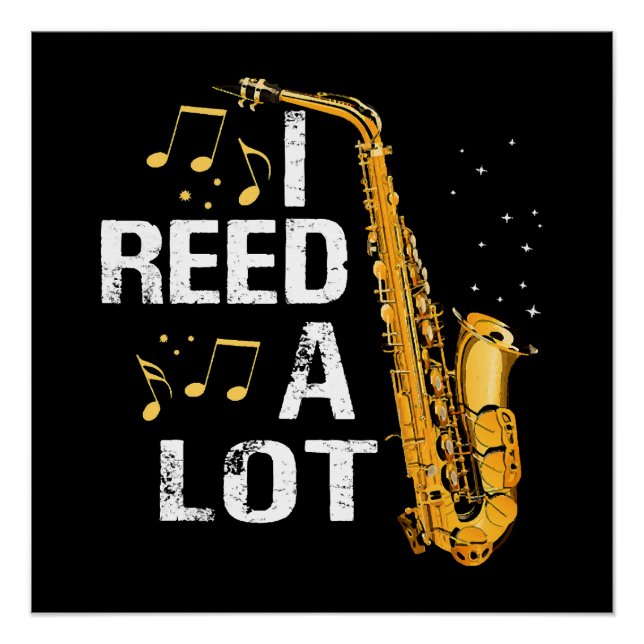 Funny Saxophone Poster (Front)