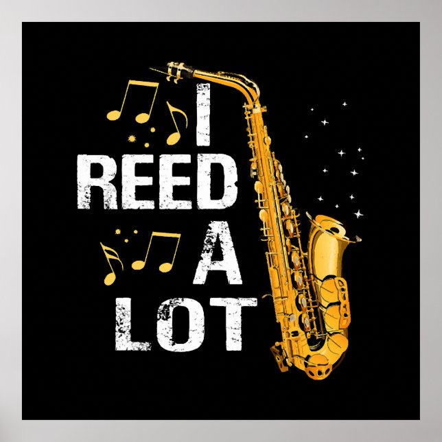 Funny Saxophone Poster (Front)