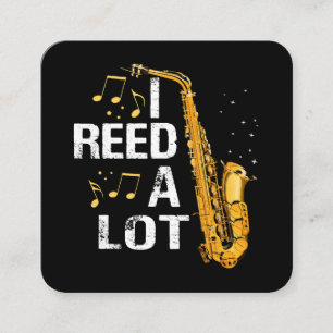 Funny Saxophone Square Business Card