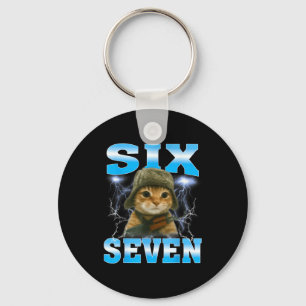 Funny Saying 67 Cats Tummy Ache Survivor Cat Meme  Key Ring