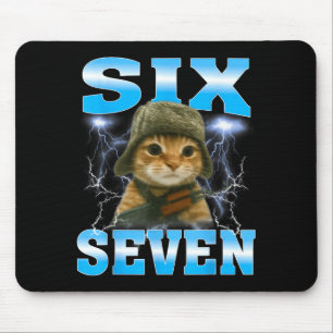 Funny Saying 67 Cats Tummy Ache Survivor Cat Meme Mouse Mat