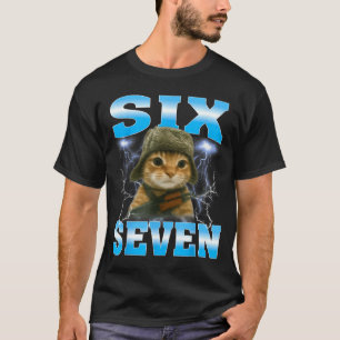 Funny Saying 67 Cats Tummy Ache Survivor Cat Meme  T-Shirt
