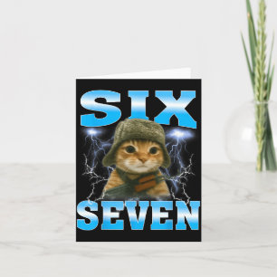Funny Saying 67 Cats Tummy Ache Survivor Cat Meme  Thank You Card