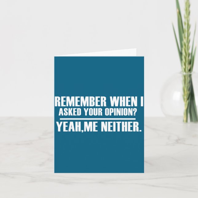 Funny Saying &amp; Funnywith Sayings Remember When Card (Front)
